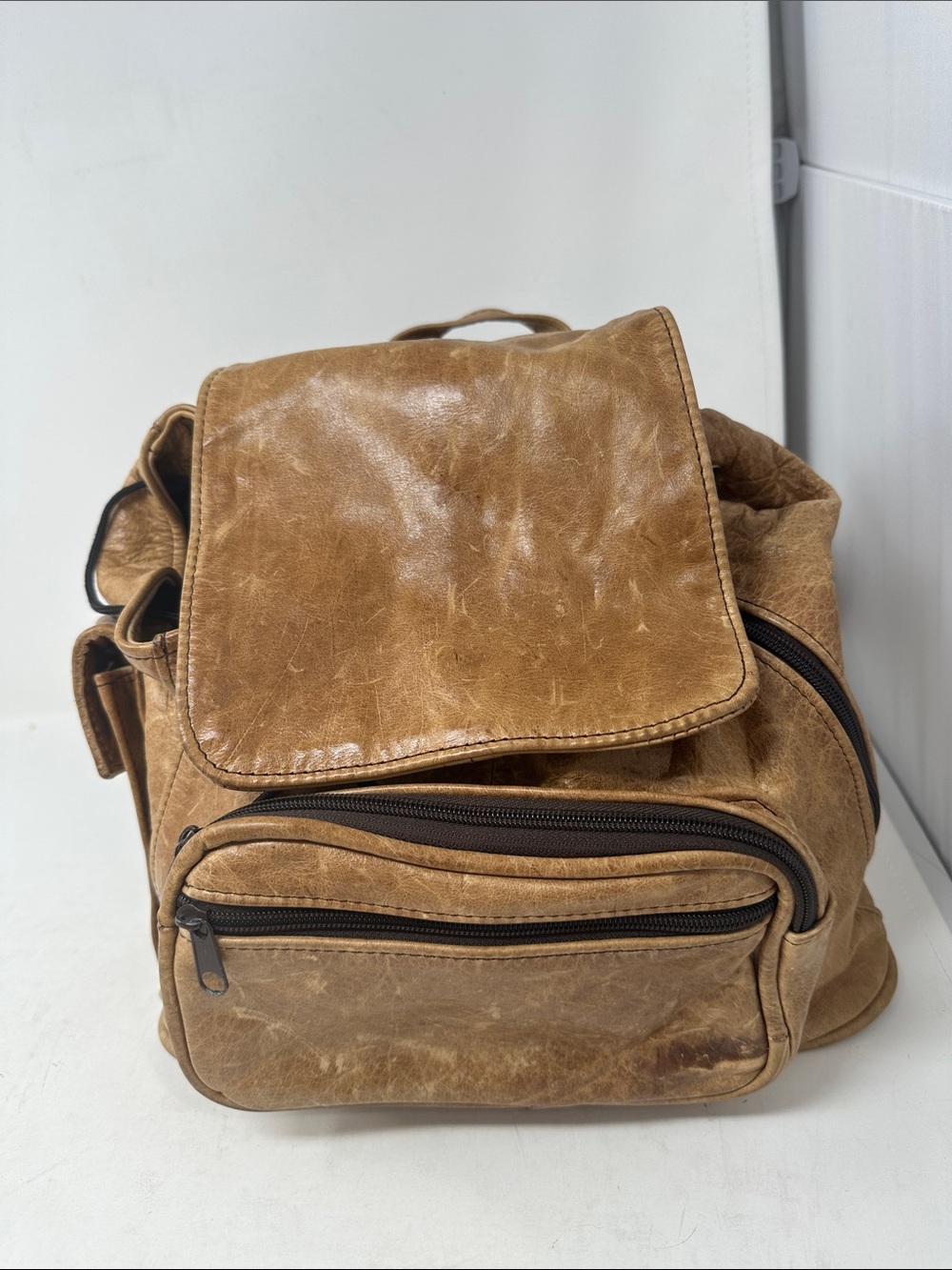 Distressed Leather Backpack